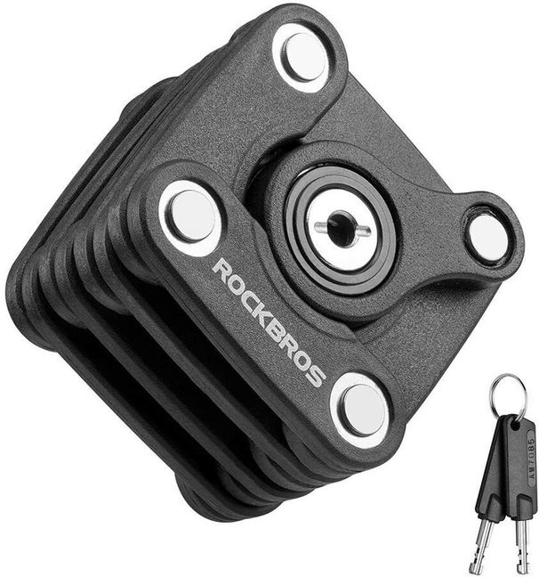 ROCKBROS Bicycle Lock Folding Lock Chain Lock Folding Lock + Holder DHL_desvips.com