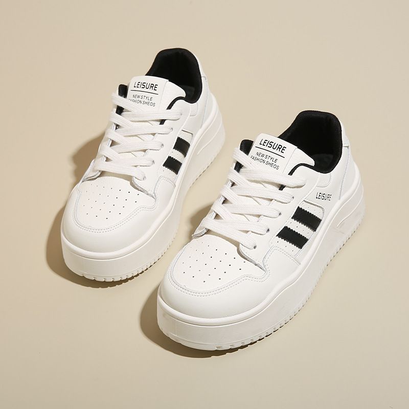 White Sneakers For Women 2025 Autumn Winter New Thick Sole Height Increasing Casual Pair With Skirts Versatile_desvips.com