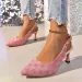 Brand Designer High Heels Sandals Women 2024 Summer Pointed Toe Ankle Straps Pumps Woman Plus Size 42 Thin Heeled Party_desvips.com