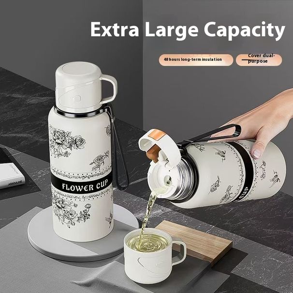 316 Stainless Steel Gardenia Insulated Water For Women, High-Quality Large Capacity Student New Style Thermos Bottle_desvips.com