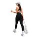 2025 Solid Color Half Neck Zipper Sleeveless Hollow Back Knitted High Elastic Casual Sports jumpsuit_desvips.com