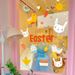 Easter Decoration Mall Shop Displays, Bunny Egg Electrostatic Stickers For Glass Doors And Window Decorations_desvips.com