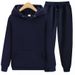 001 New Solid Color Spring And Autumn Hooded Pullover Sports Tracksuit Fleece Men's Sweatshirt Set_desvips.com