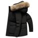 Men's Thick Down Jacket With Detachable Raccoon Fur Hood - 90% White Duck Down, Windproof & Warm Coat For Business Casual Wear_desvips.com