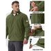 TACVASEN Full Zip Up Green Fleece Thermal Warm Work Coats Mens Zipper Pockets Jacket Hiking Training Outwear Windbreaker_desvips.com