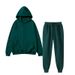 Fleece Zipper Shirt Men's Cardigan Hooded Loose Sweatshirt Sweatpants Solid Color Full Set Sportswear_desvips.com