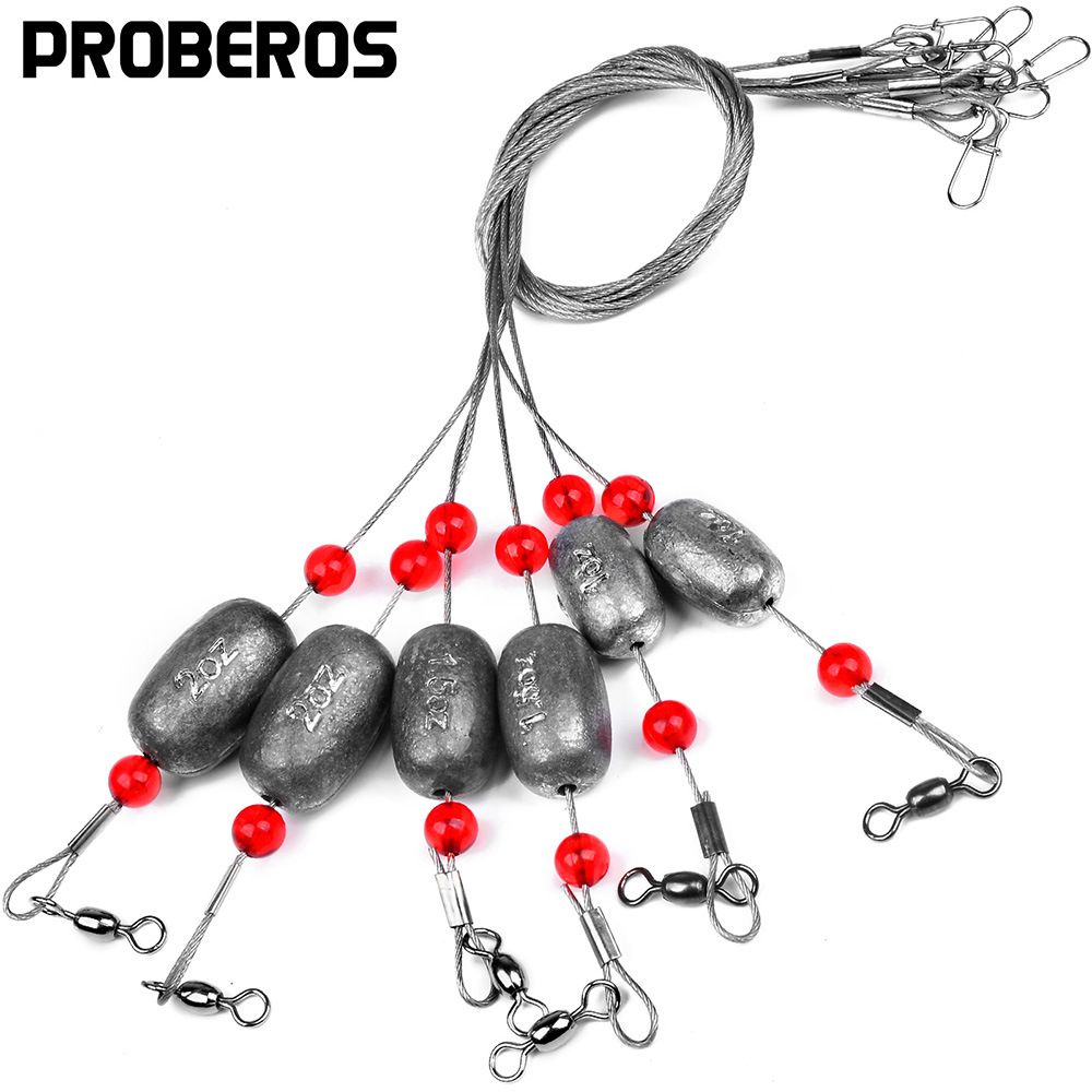 Set With Steel Wire Copper Beads Lead Sinker Eight-Shaped Ring Fish Egg Sinking Weight Gear Sea Boat Fishing Components_desvips.com