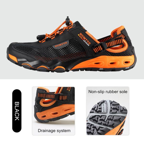 HUMTTO Hiking For Men Outdoor Summer Sneakers Trekking Barefoot Shoes Mens Breathable Quick Drying Black Beach Sdals_desvips.com