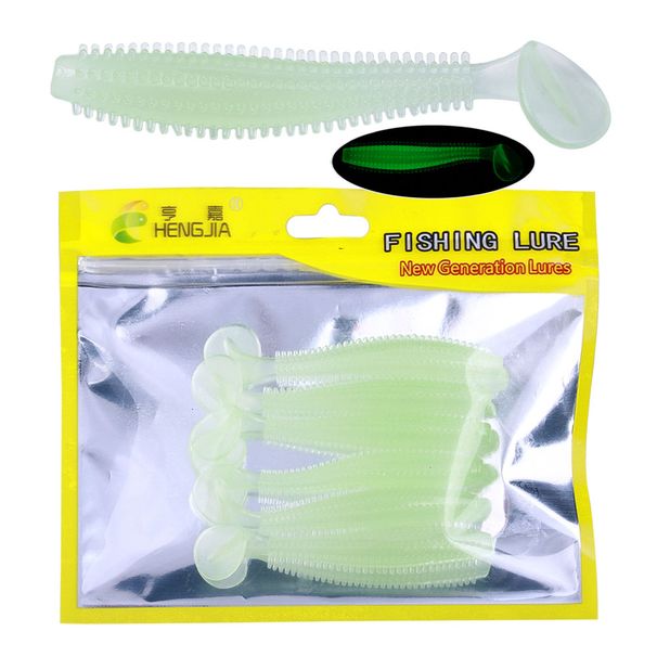 6pcs/lot Silicone Soft Bait Fishing Lure With Particles Worms Baits Artificial Swimbaits For Bass Carp Tackle_desvips.com