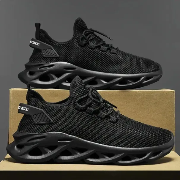 Men Casual Sport Breathable Lightweight Sneakers Outdoor Mesh Black Running Athletic Jogging Tenis Walking Shoes 260320_desvips.com