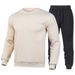 New Men's Sports Fashion Casual Winter Solid Color Crew Neck Sweatshirt And Pants Set_desvips.com