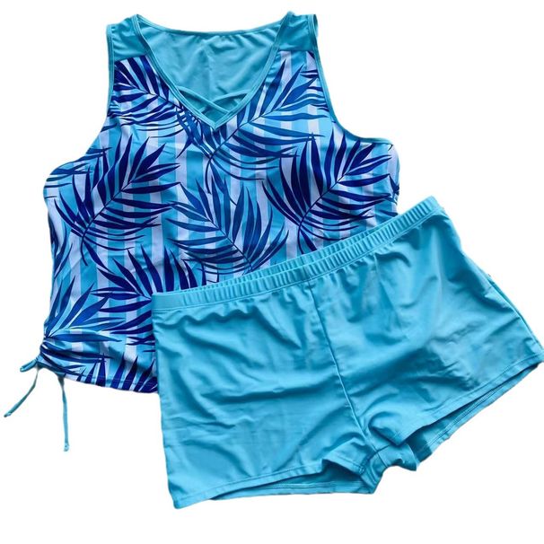 Boxers Two-piece Swimsuit Trend Printed Beach Swimsuit Set_desvips.com