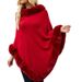 Women's Clothing 2023 autumn and winter new women's clothing shawl tassel cape fur collar pullover sweater women_desvips.com