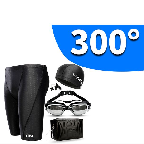 Men's Swimming Trunks Quick Drying Swimming Trunks Waterproof Swimsuits Swimming Equipment Shark Skin Swimming Cap Swimming Goggles Set_desvips.com