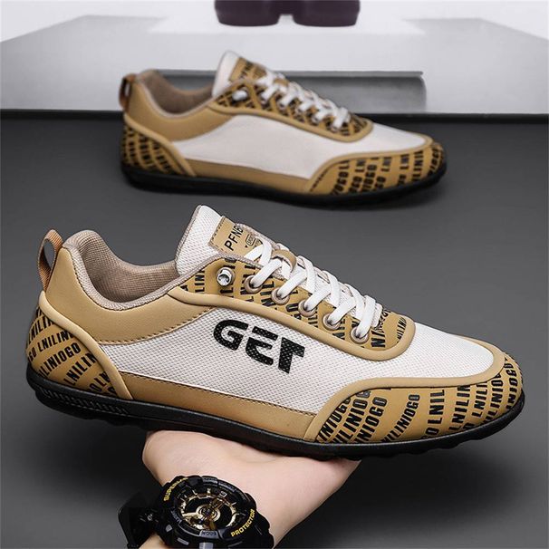 Summer 2025 Fashion Sneakers Men's Low Top Lace-Up PU+Mesh Breathable Wear-Resistant Running Shoes_desvips.com