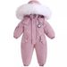 Warm Baby Winter Snowsuit - Soft Cotton Full-Body Romper With Hood For Outdoor Play & Skiing (80-120cm, Unisex, Blue/White/Pink)_desvips.com