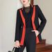 Women's Clothing New Feeling Temperament Goddess Fan Professional Suit Work Clothes Suit Contrast Color_desvips.com