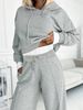 Women's Clothing Early spring outfit suit 2024 spring new women's casual hooded sweatshirt sports wide leg pants two piece suit_desvips.com