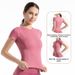 Women's Slim Fit Sports T-Shirt Breathable Short Sleeved Yoga Top Sweat Wicking Quick Drying Flattering Running Fitness Tank_desvips.com