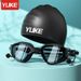 Swimming Goggles HD Anti Fog Waterproof Large Frame Swimming Goggles Men And Women Swimming Cap Swimming Goggles Set Diving Swimming Special Equipment_desvips.com