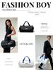 Dry And Wet Separation Gym Bag, Short Trip Travel Bag, Independent Shoe Compartment, PU Leather Tote/crossbody Sports Storage Bag_desvips.com