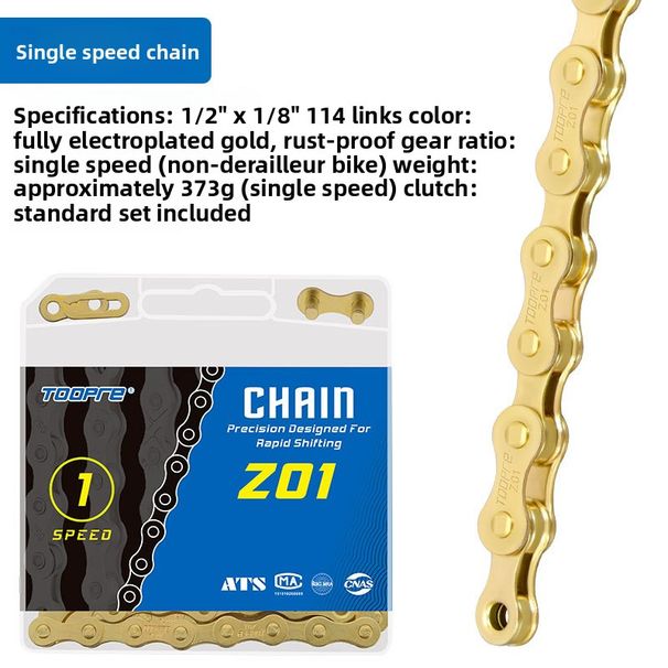 TOOPRE Mountain Gold Road Bike 8-Speed 9 10 11S Derailleur Chain Full Electroplated Rustproof_desvips.com