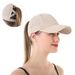 Summer Solid Color Baseball Cap Women's Athleisure Cross Ponytail Hat Mesh Quick-Drying Cap Visor Hat_desvips.com