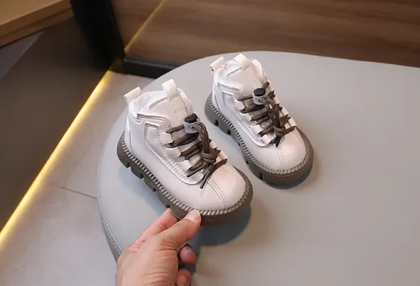 Winter Kids Snow Thick Plush Warm Boys Cotton Shoes Cutefeet Fashion Toddler Leather Waterproof Children Short Boots_desvips.com