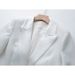 Women's Clothing Autumn and Winter Satin Collar Spliced Blazer Feather Decoration Dress Suit Straight leg Pants Two piece Set_desvips.com