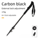 Ultra-light Fiber Three-section Straight Handle External Lock Telescopic Hiking Outdoor Climbing Carbon Walking Stick_desvips.com