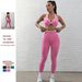 Women's Sports Bra Yoga Wear Set European And American Cross-Over Design Running Fitness Trousers Two-Piece Set_desvips.com