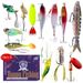 Shark Scavenger|12-piece Blind Set, Multi-layer Multi-section Fish Sequins, Frog Lures, 258g Lure Set Gift Box_desvips.com