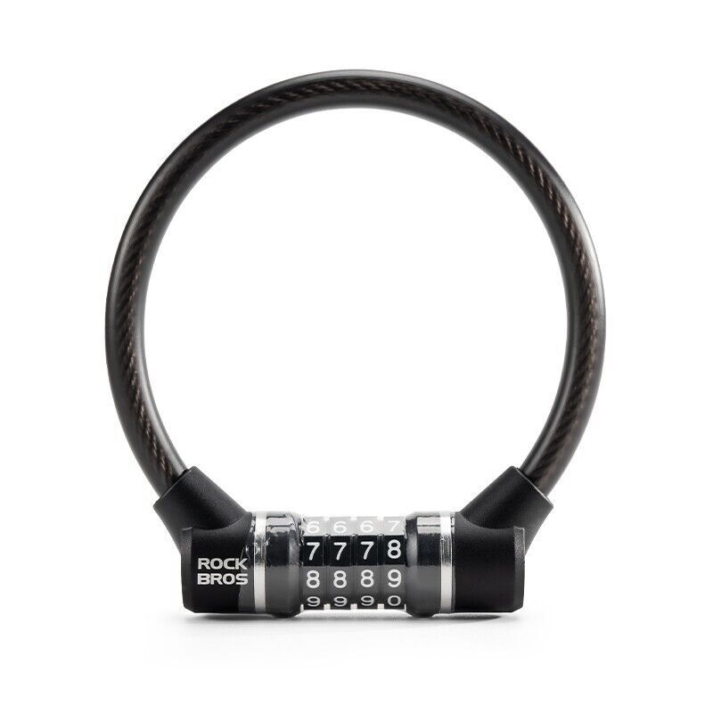 ROCKBROS Bicycle Lock 4 Digit Lock Combination Lock Cable Lock Portable_desvips.com