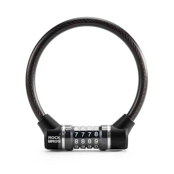 ROCKBROS Bicycle Lock 4 Digit Lock Combination Lock Cable Lock Portable_desvips.com