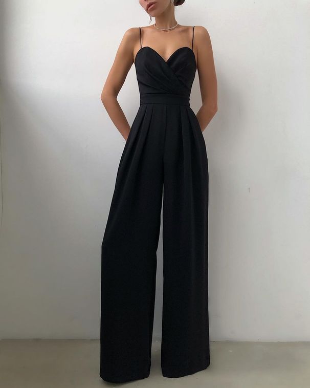 Women's jumpsuit cross-border suspender belt waist straight floor-length minimalist jumpsuit spring and summer new product_desvips.com