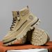 Men's Workwear High-Top Boots | Non-Slip Lace-Up Outdoor Sneakers_desvips.com