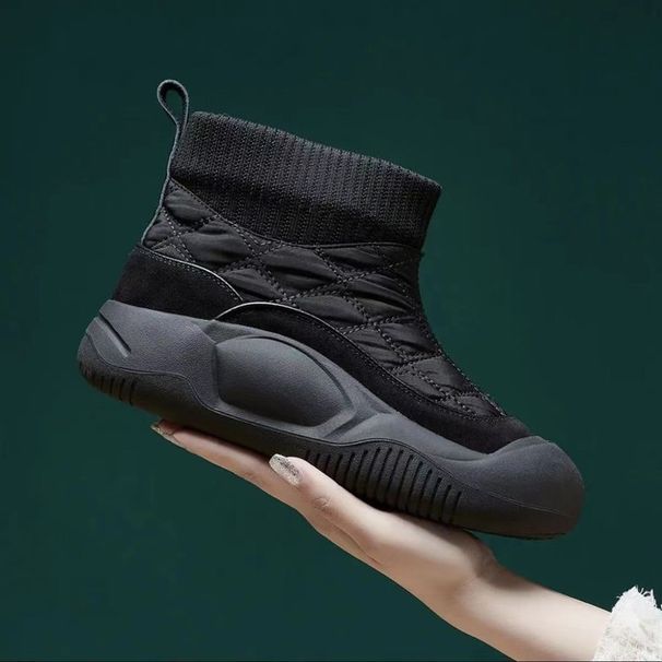 Thick Soled Snow Boots 2024 New Winter With Added Plush And Thick Women's One Foot Shoes, Warm Cotton Shoes For Women_desvips.com