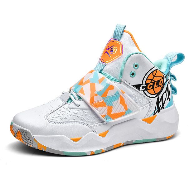 Basketball men's shoes new spring youth velcro non-slip shock absorption summer breathable running sports sneakers_desvips.com