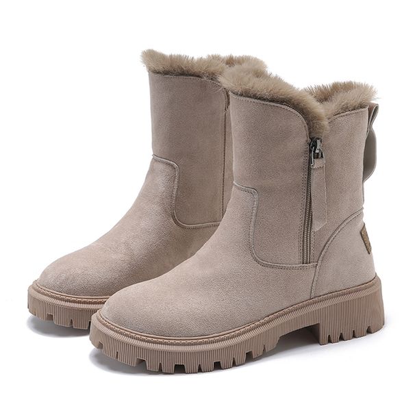 MCDV Thickening Snow Women 2023 Winter Warm Fashion Designer Platform Boots Gladiator Non-slip Short Plush Flats Suede_desvips.com