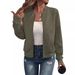 Women's Clothing new solid color zipper jacket baseball collar casual jacket_desvips.com