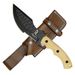 10-inch Handmade Fixed Blade Tracker Hunting Knife With Sheath, Featuring A Camel Bone Handle And Full Tang 1095C High Carbon Steel Construction, Desi_desvips.com