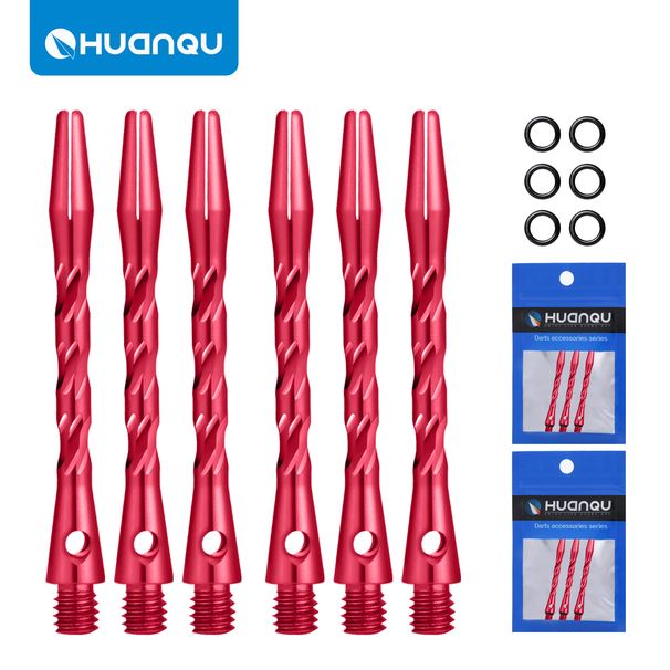 Huanqu 6-Piece Set Aluminum Shaft Accessories Precision Balanced Durable Replacement Dart Shafts 6 Colors Available_desvips.com