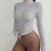 Women's Activewear White Tight Fitting Sports Jacket With Stand Up Collar, Long Sleeves, Quick Drying, Slim Fitting, Zippered Yoga Top_desvips.com