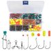 220pcs Surf Fishing Rig Pompano Rig Lure Making Kit Fish Finder Rig Swivels Snap Float Hook Saltwater Trout Bass_desvips.com