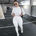 Women's Clothing Sports Long Sleeve Two Piece Set Casual Pant Suits Set_desvips.com