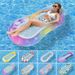 Shimmer Mermaid Tail Inflatable Lounger - Breathable Mesh Floating Bed With Pillow (Eco-Friendly PVC 180cm Quick-Dry & Portable For Pool/Beach)_desvips.com