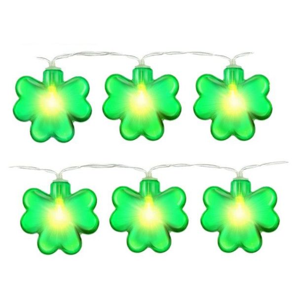New St. Patrick's Day String Lights Irish Four-Leaf Clover LED Camping Party Decoration For Door And Bedroom_desvips.com