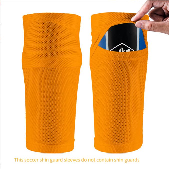 Football Shin Guards Socks Adult Children With Pockets Breathable Soft Sports Double Layer Shin Guards Socks_desvips.com
