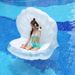 Inflatable Seashell Pool Float - Pearl Ball Lounger With Scallop Design, Trendy Party Float_desvips.com