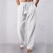 2024 Men's Large Loose Casual Linen Breathable Sports Pants Men_desvips.com